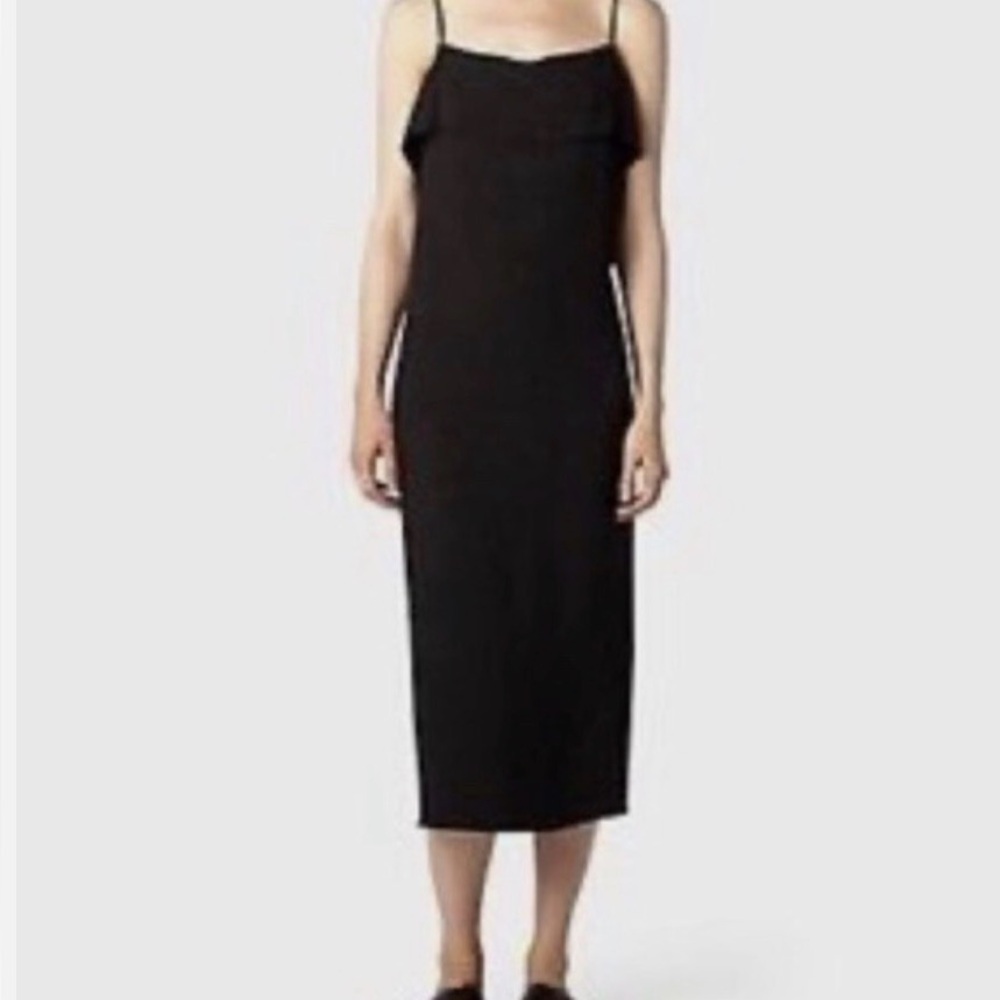 Steven Alan Black Slip Dress | Made in USA | Minimalist Midi